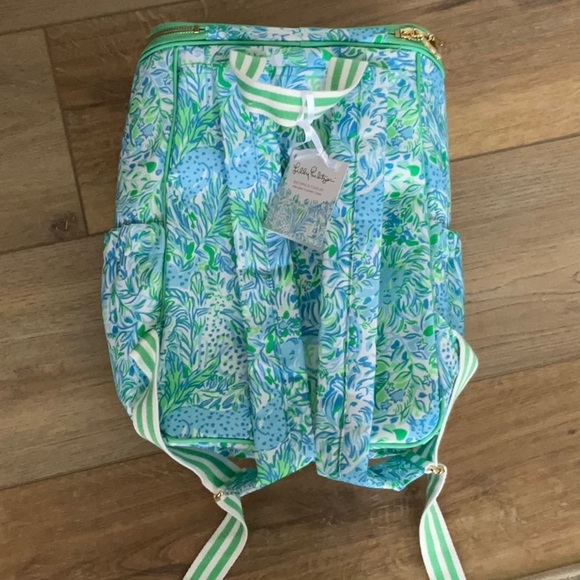 NWT Lilly Pulitzer Large Capacity Insulated Backpack Cooler Dandy Lions Preppy main image 7